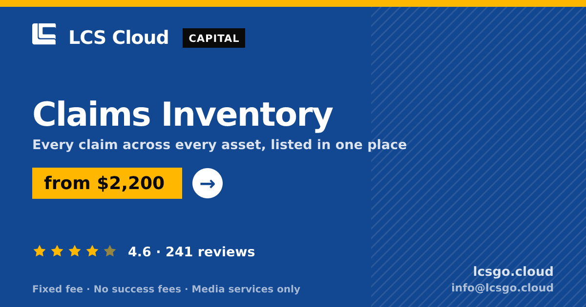 Claims Inventory — from $2,200, rated 4.6/5 across 241 reviews. LCS Cloud.