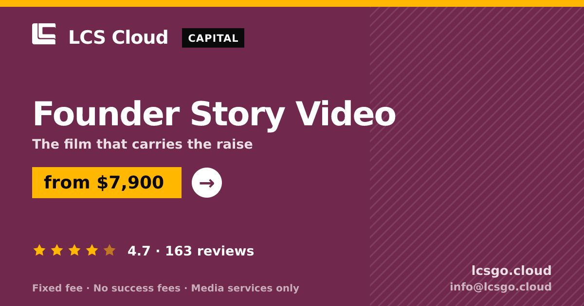 Founder Story Video — from $7,900, rated 4.7/5 across 163 reviews. LCS Cloud.