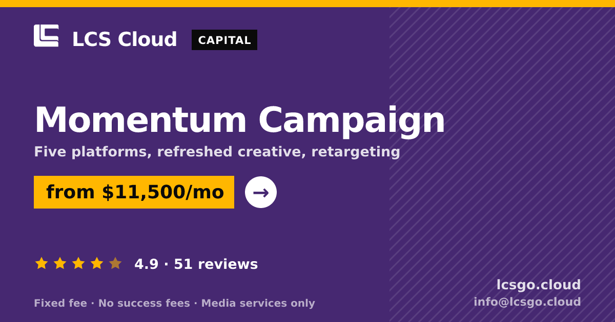 Momentum Campaign — from $11,500/mo, rated 4.9/5 across 51 reviews. LCS Cloud.